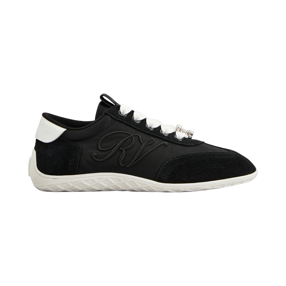 Roger Vivier Viv Low Suede Sneakers Black