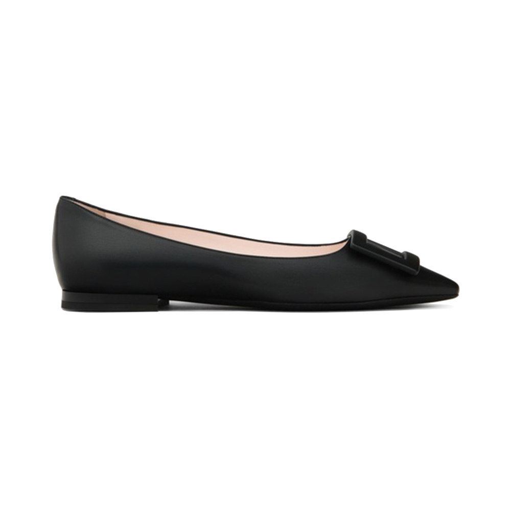 Roger Vivier [6.6UNCANG HARGA] Gommettine Black Buckle Ballet Shoes Black