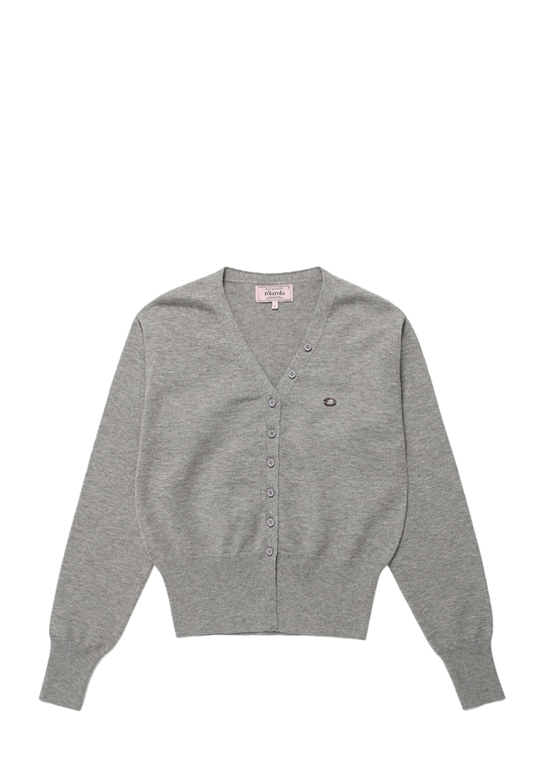 rolarola V Neck Basic CArdigan - Gray