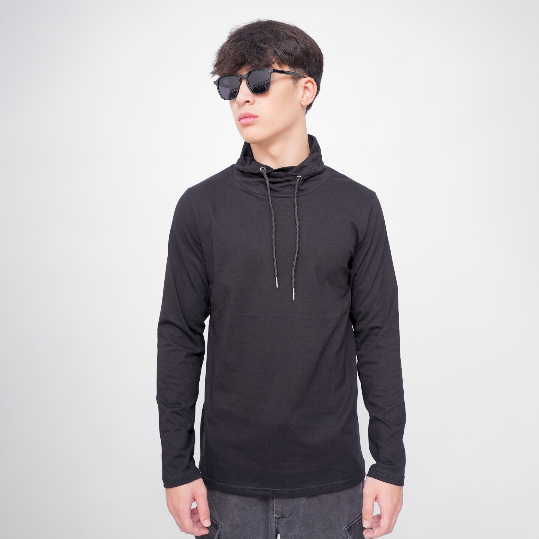 Ryusei Kaos Pria Lengan Panjang Nandito Black