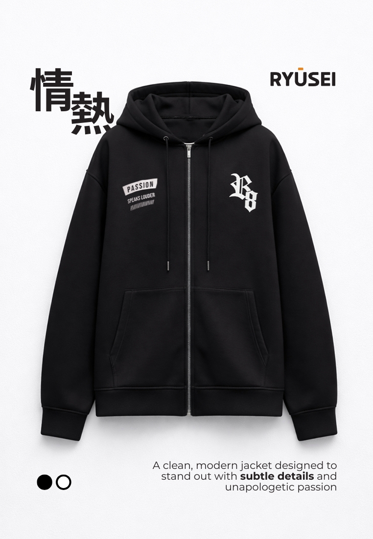 Ryusei Jaket Pria Passion Black