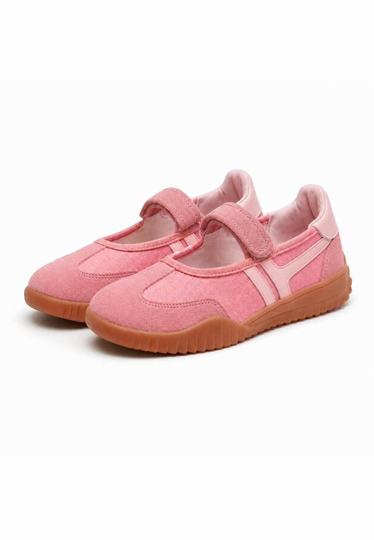 SABA Women Juliette All Peach Gum Sneakers Wanita – Sepatu Denim Suede Premium Velcro Casual Shoes
