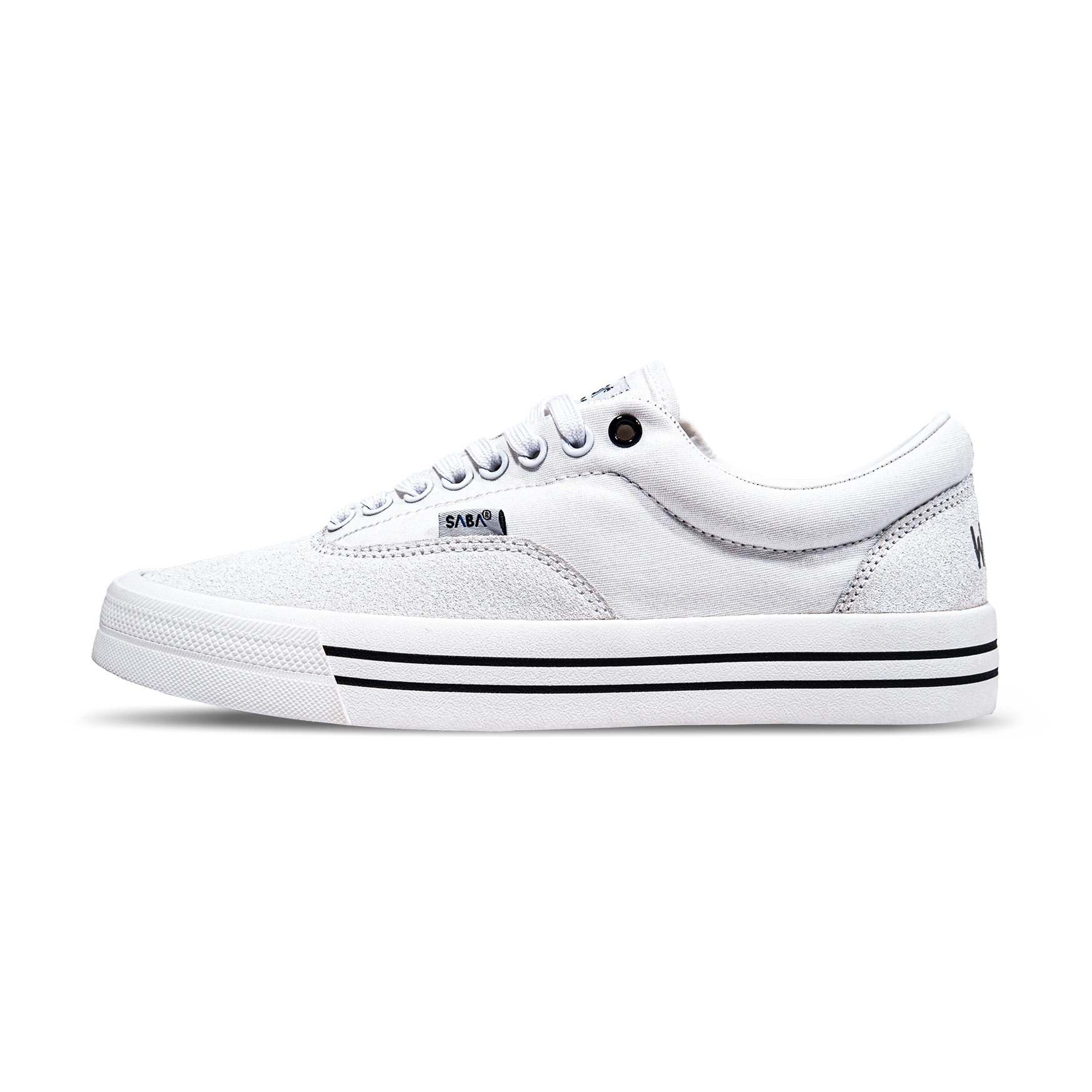 SABA Sykes Pro All White Suede - Sepatu Sneakers Casual Pria Wanita Original 100% SYK PS 03