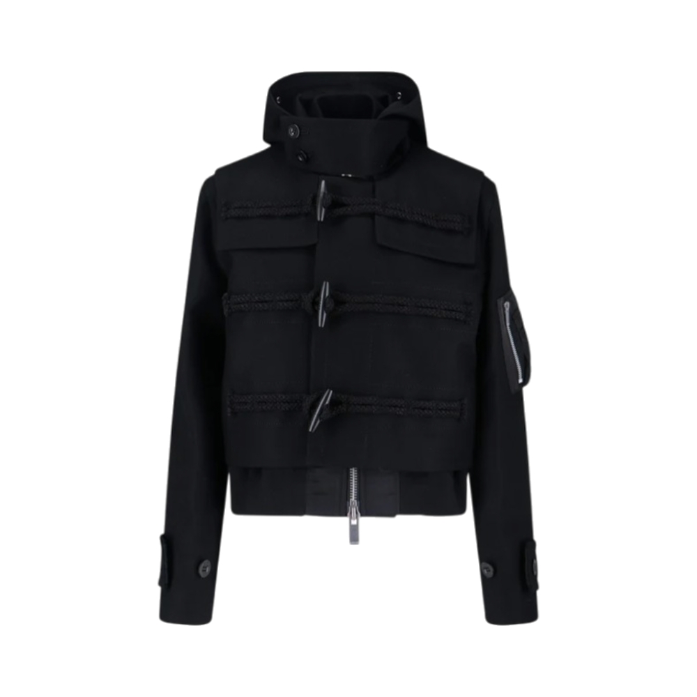 Sacai Wool Melton Blouson Hybrid Jacket Black