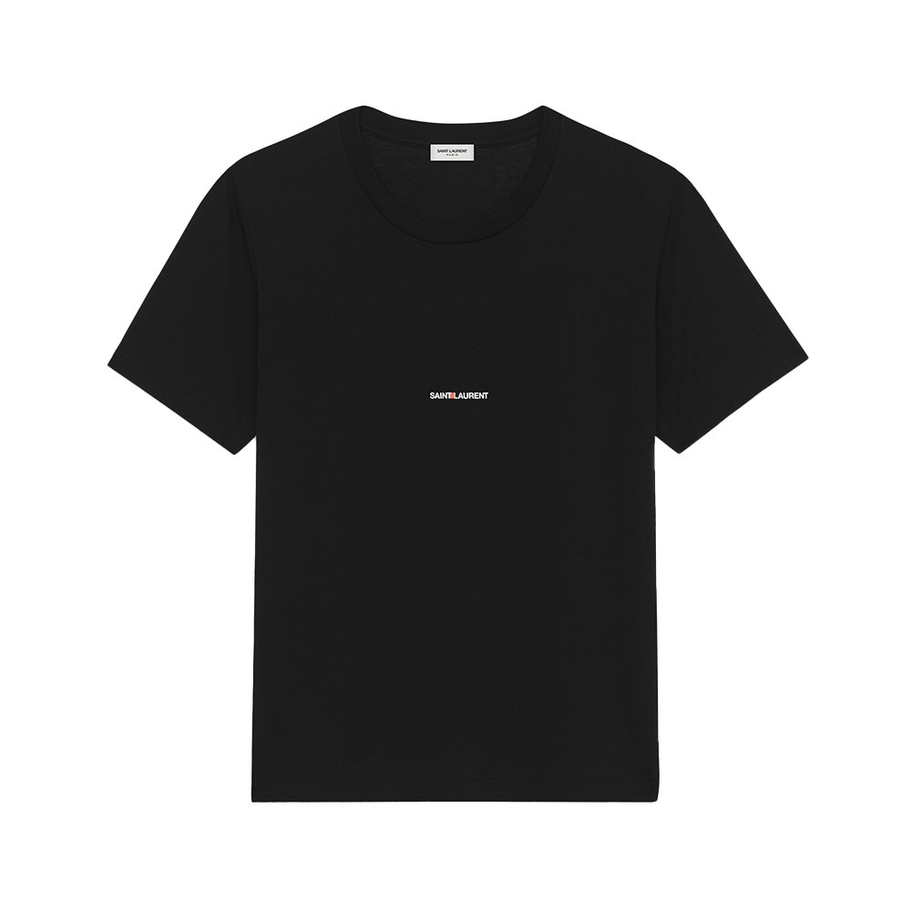 SAINT LAURENT Logo Printed Rive Gauche T-Shirt Black