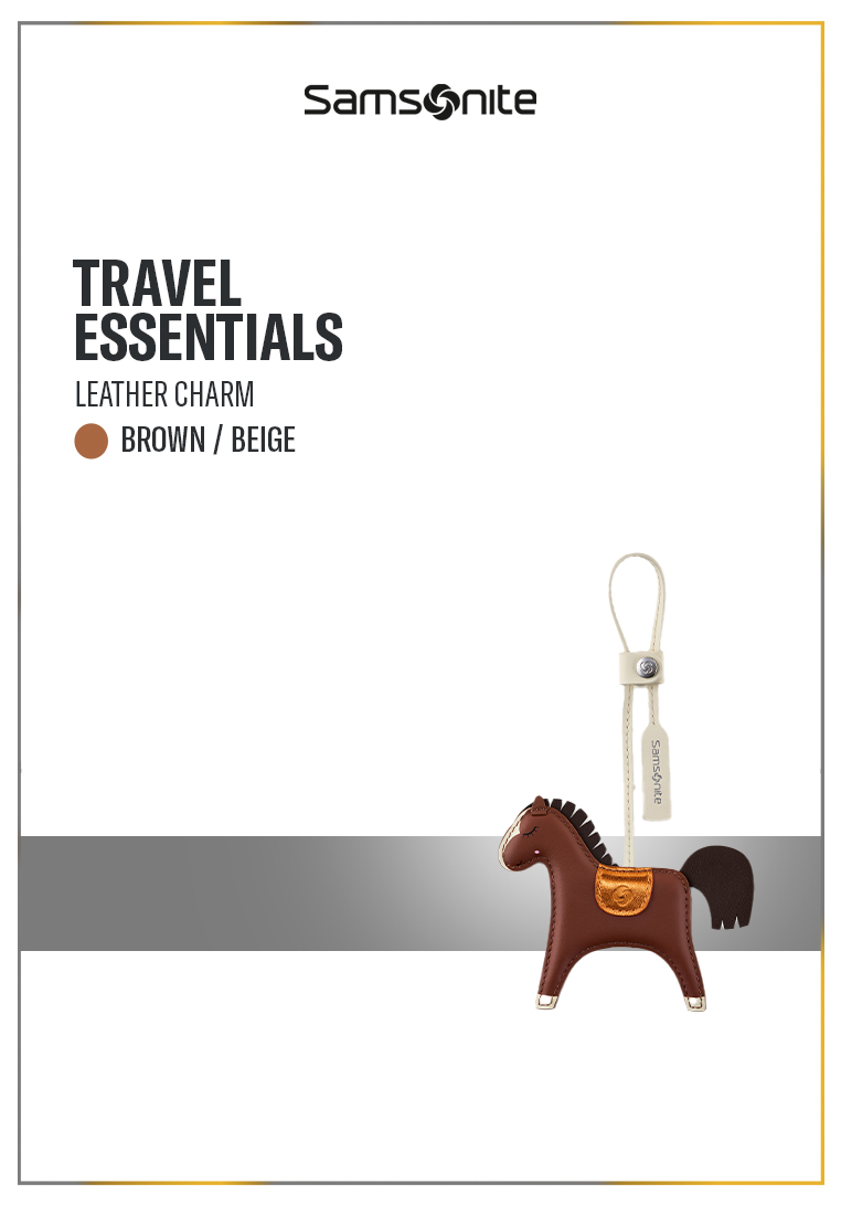 Samsonite Travel Essentials Leather Charm Horse - Brown/Beige