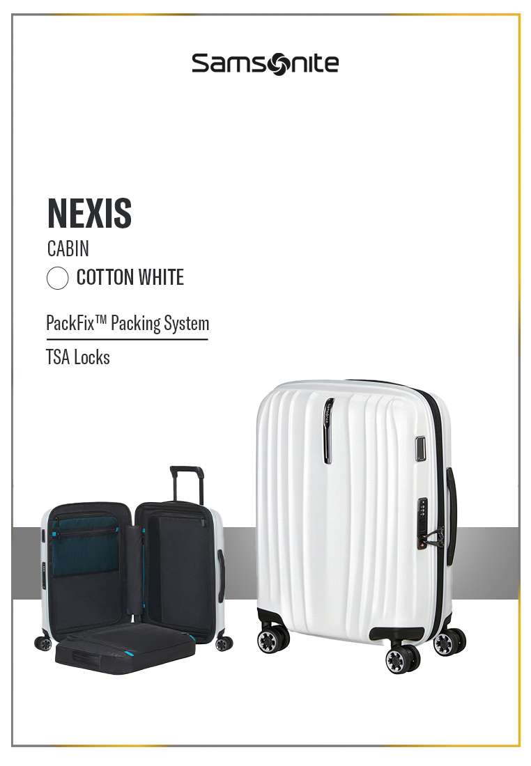 Samsonite Koper Hardcase Nexis Spinner Cabin 20 Inch EXP 40CM - Cotton White