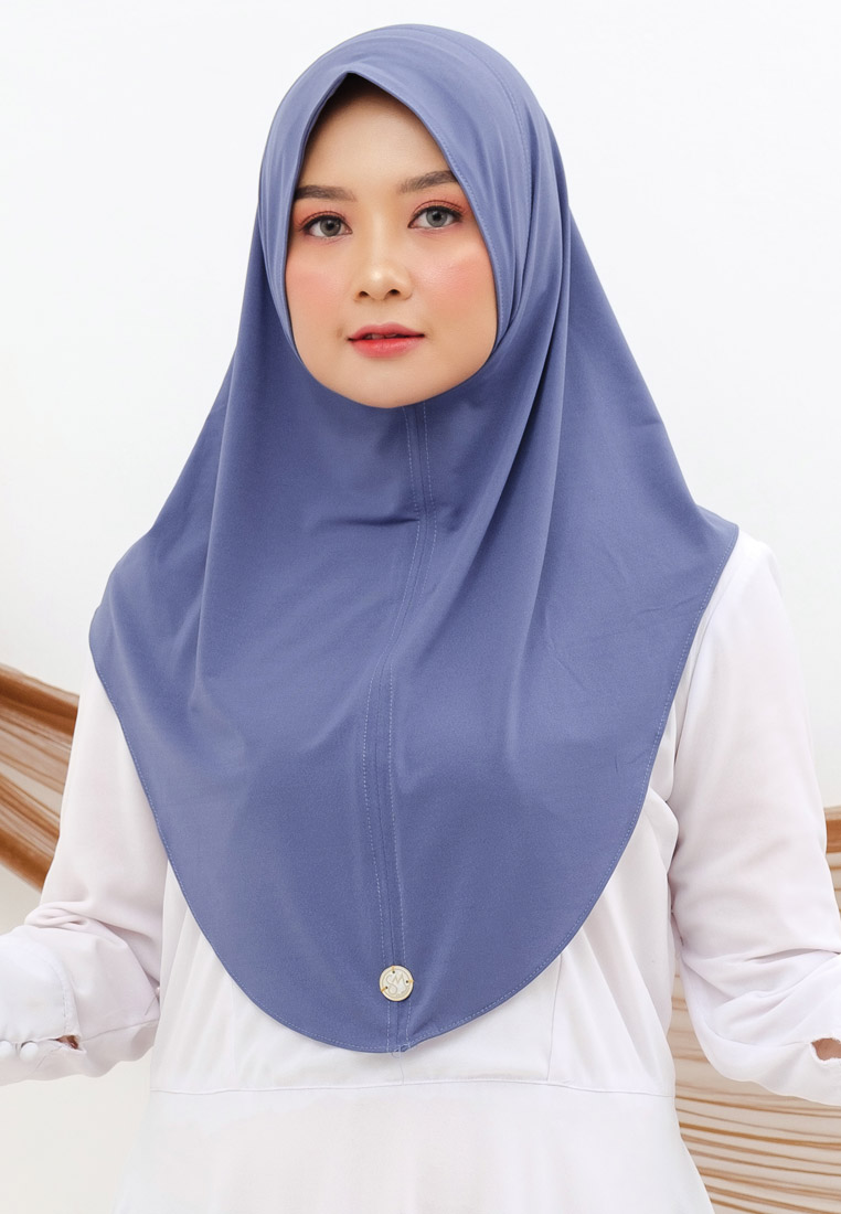 San Marco Hijab Jilbab Instan Bergo Super Jersey Cool Tech Wanita Denim Blue