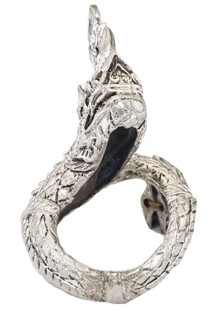 San Marco Dragon Curl Stainless Steel Premium Ring Cincin Pria Silver