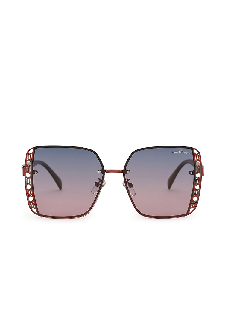 Sara Smith Unisex Polarized Oversized Sunglasses (Kacamata Hitam) - Merah