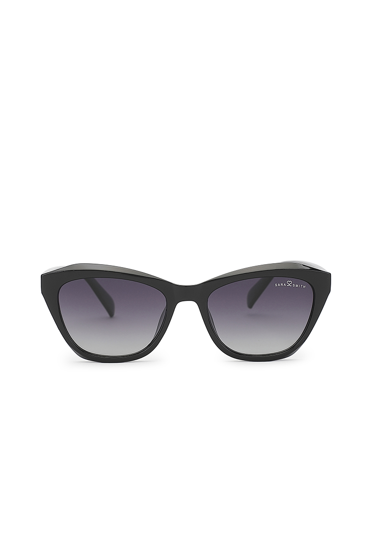 Sara Smith Unisex Polarized Cat-Eye Sunglasses (Kacamata Hitam) - Hitam / Abu-Abu