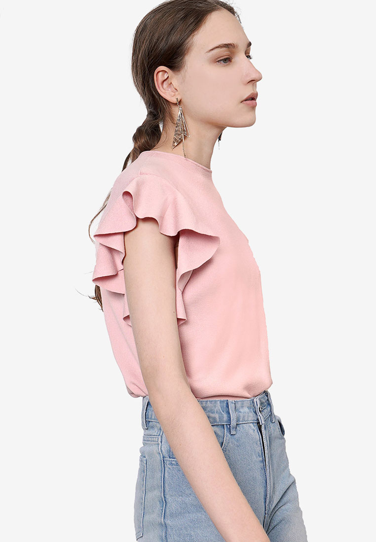 Saturday Club Ruffled Knit Top