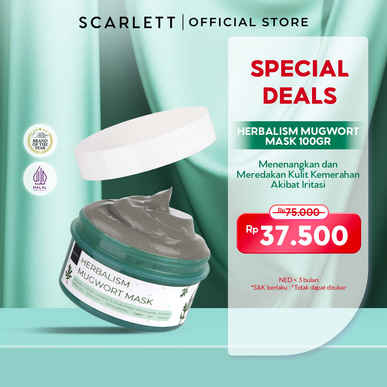 Scarlett Whitening Herbalism Mugwort Mask