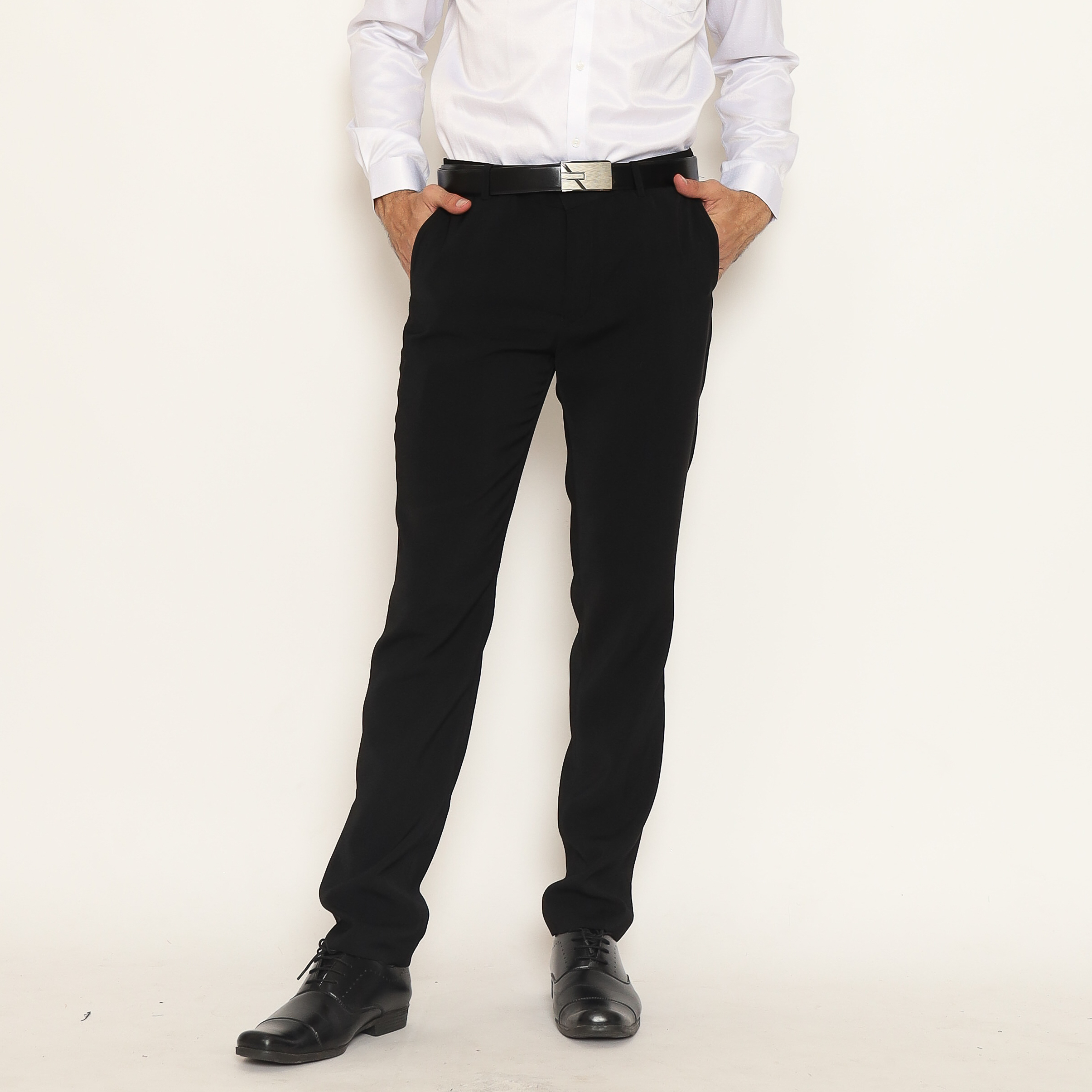 Schoeller Celana Panjang Pria Formal – LASER Jet Black Kualitas Premium