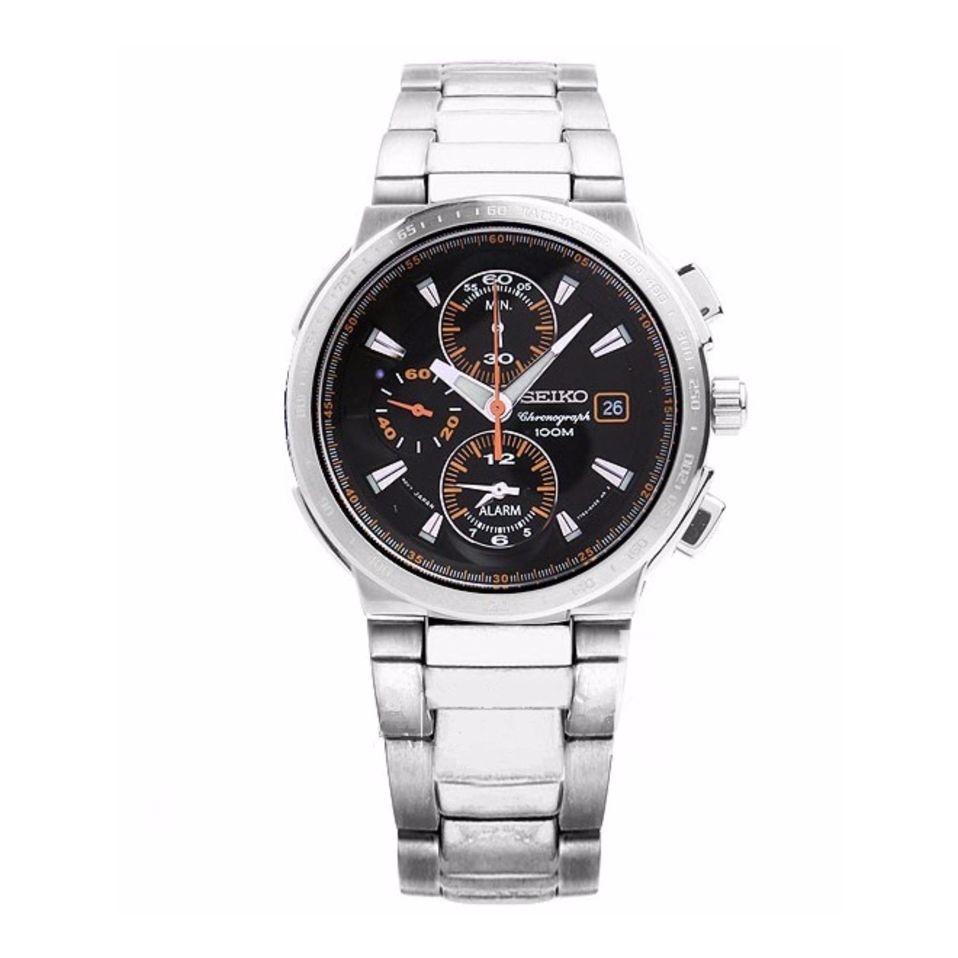 Seiko Jam Tangan Pria Seiko Chronograph Original Garansi Resmi Strap Stainless Steel Silver SNA701 S