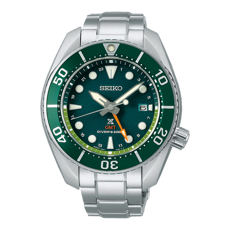 Seiko Jam Tangan Pria Seiko Prospex SFK003J1 Sumo Hulk GMT Solar Green Dial Stainless Steel Strap