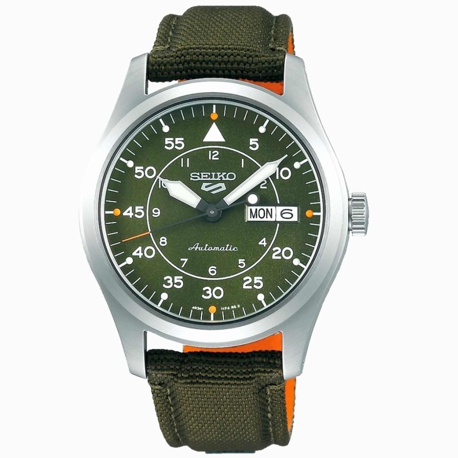Seiko SRPH29K1 Silver Tali Kanvas Hijau Cowok