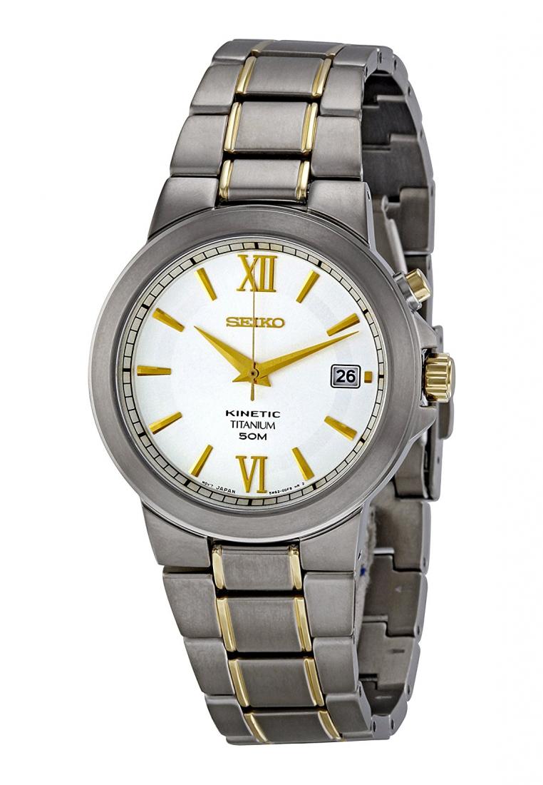 Seiko Jam Tangan Pria Seiko SKA485 Strap Titanium Silver Gold