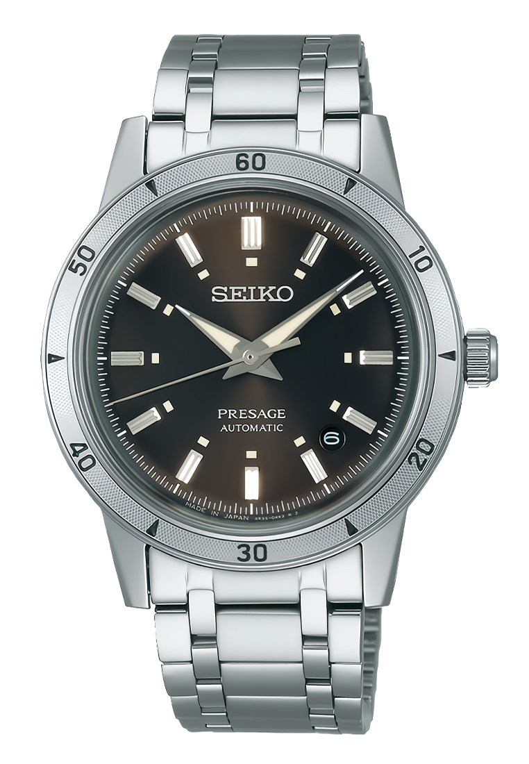 Seiko Presage SRPL09J1 Style 60s - Jam Tangan Automatic Pria - Elegant Yet Rugged Brown Dial - All S