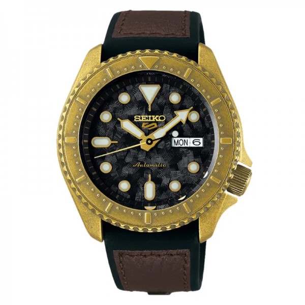 Seiko SRPE80K1 Seiko 5 Automatic Gold Brown Strap
