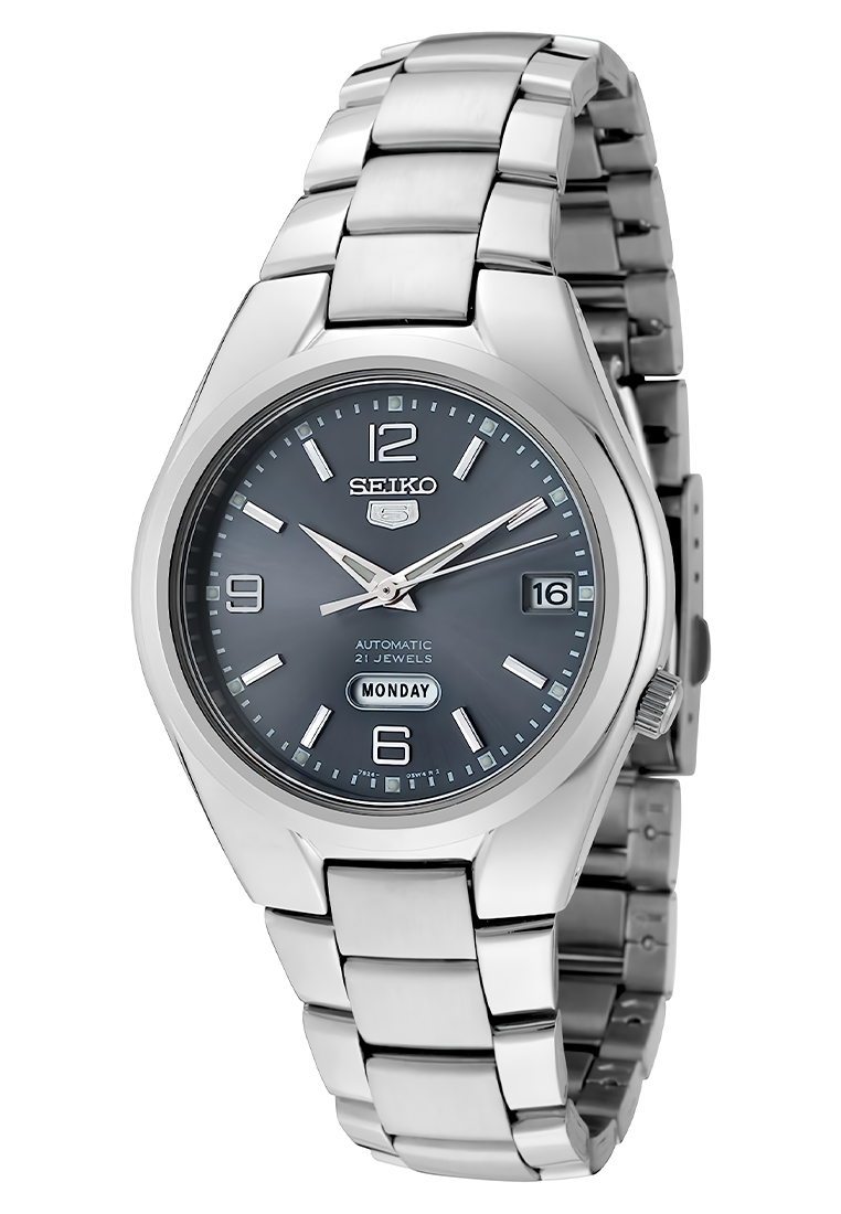 Seiko 5 - Jam Tangan Automatic Pria - Silver Grey - Stainless Steel - SNK621K1