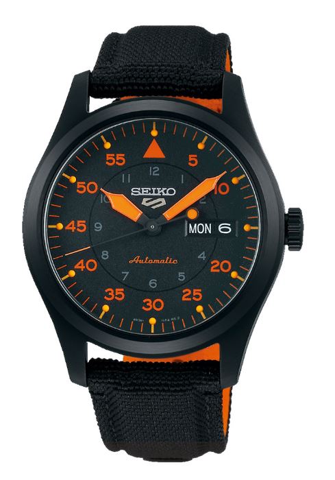 Seiko Jam Tangan Pria Seiko 5 SRPH33 SRPH33K1 Strap Nylon Black Automatic Street Field Style Black O