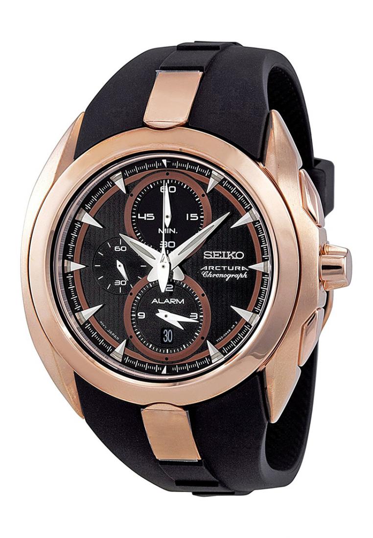 Seiko Jam Tangan Pria Seiko Chronograph Original Garansi Resmi Strap Rubber Black SNAD10 SNAD10P1 Hi