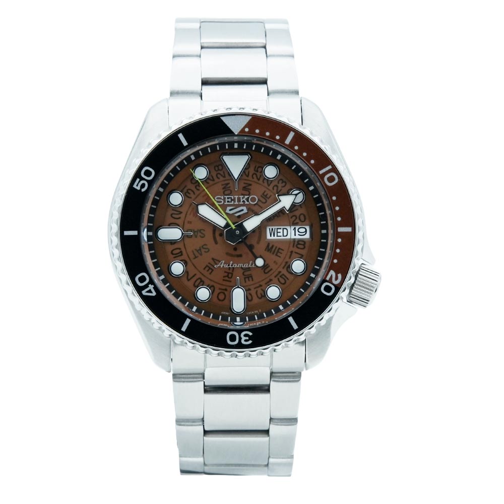 Seiko Jam Tangan Pria Seiko 5 Sports SRPJ47K1 SRPJ47X1 Strap Stainless Steel Silver Time Sonar SKX S