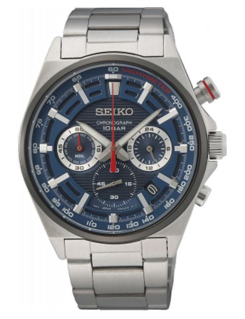 Seiko Jam Tangan Pria Seiko Chronograph SSB407 SSB407P1 Strap Stainless Steel Silver Color Quartz Wa