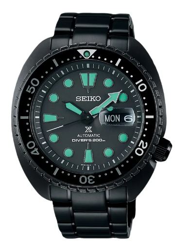 Seiko Jam Tangan Pria Seiko Prospex SRPK43 SRPK43K1 King Turtle Black Series Night Vision Diver 200 