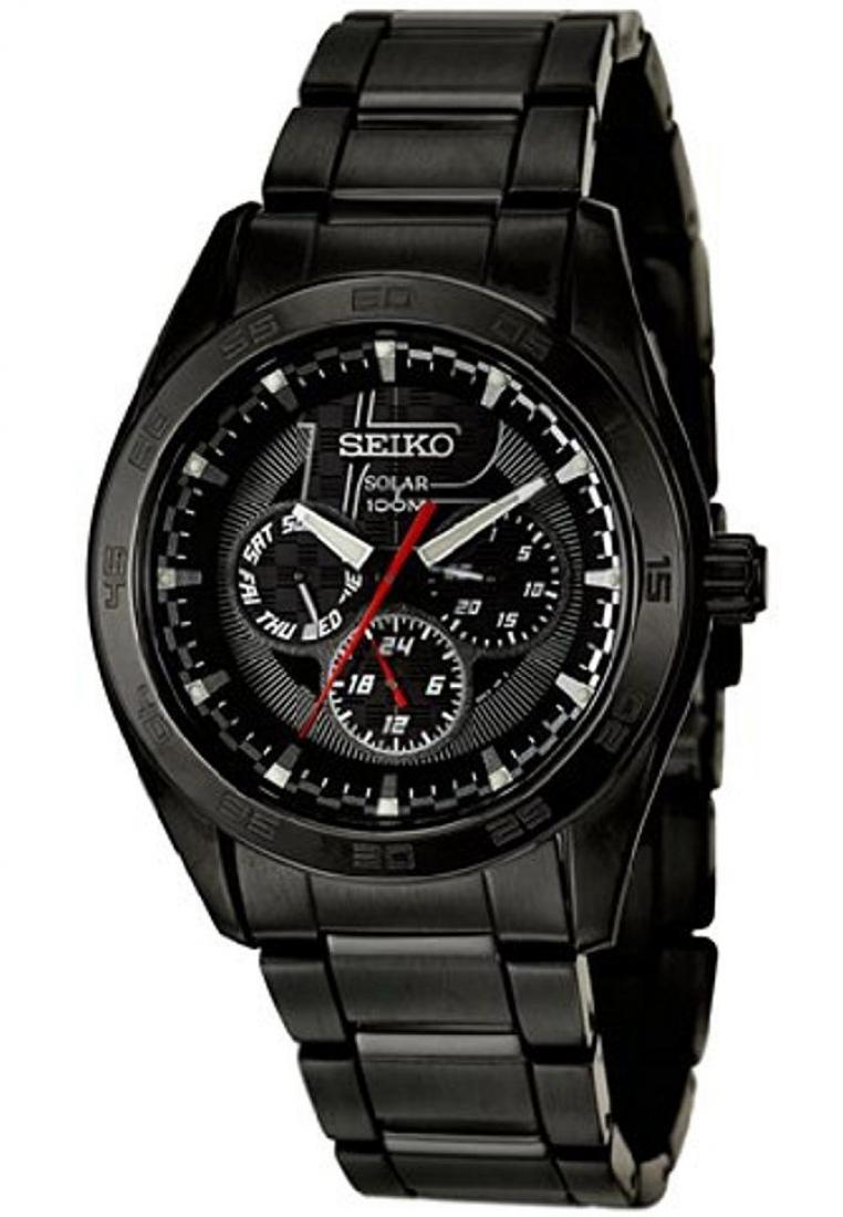 Seiko Jam Tangan Pria Seiko Solar Original Garansi Resmi Strap Stainless Steel Black SNE201 SNE201P1