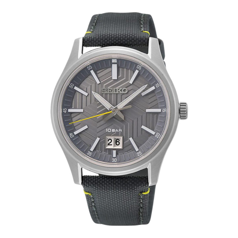 Seiko Jam Tangan Pria Seiko Classic SUR543P1 Men Grey Dial Grey Nylon Strap