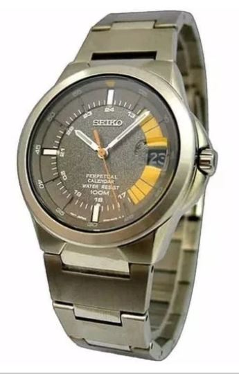 Seiko Jam Tangan Pria Seiko Perpetual Calendar SLL131 SLL131P1 Strap Stainless Steel Men Grey Dial O