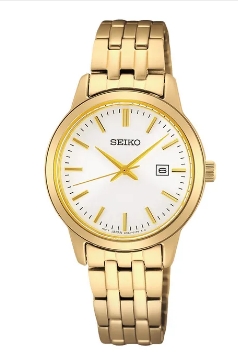 Seiko Jam Tangan Wanita Seiko Classic SUR412P1 SUR412P1X1 Strap Stainless Steel Gold Color Discover 