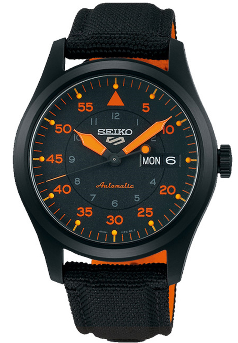 SEIKO SRPHhi33K1 SRPH33 AUTOMATIC BLACK ORANGE CANVAS