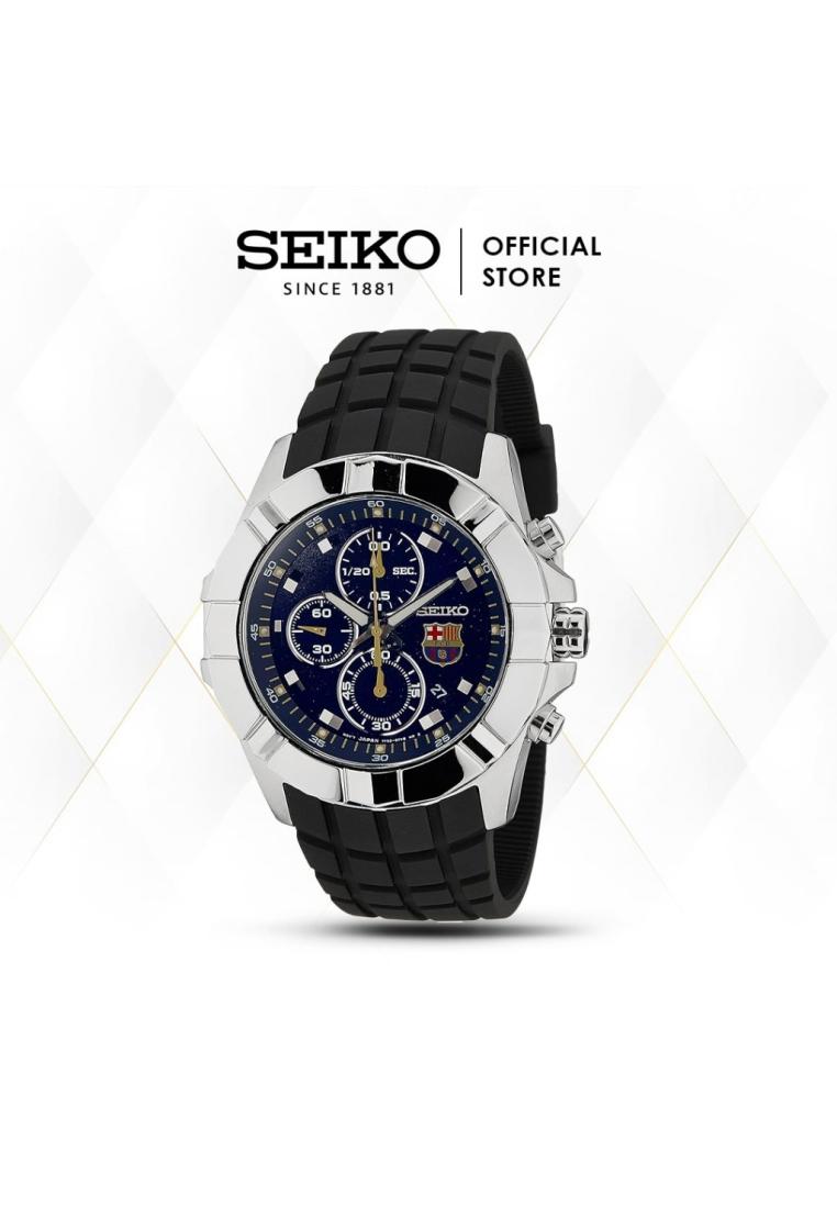 Seiko Jam Tangan Pria Seiko Chronograph SNDD81 Barcelona Edition Rubber Quartz Original