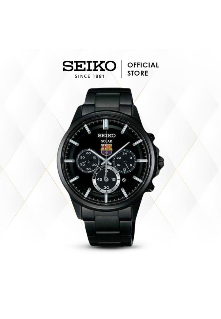 Seiko Jam Tangan Pria Seiko Spirit FCB Barcelona Solar Stainless Steel SBPY049 Original