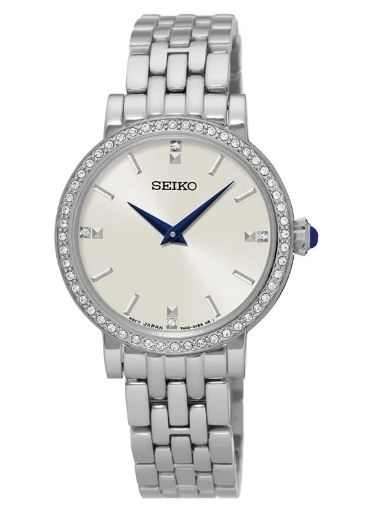 Seiko Jam Tangan Wanita Seiko Ladies SFQ811 SFQ811P1 Swarovski Crystal Dial  Silver Stainless Steel 