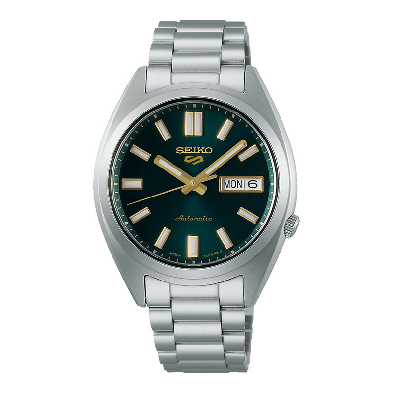 Seiko Jam Tangan Pria Seiko 5 Sport SRPL57K1 SNXS Vintage Gold Collection In Green Tie Stainless Ste