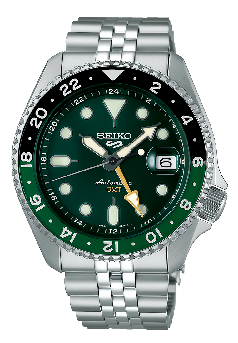 Seiko 5 Sports SSK035K1 - Jam Tangan Automatic Pria - SKX Series Automatic GMT Green Dial - All Stai