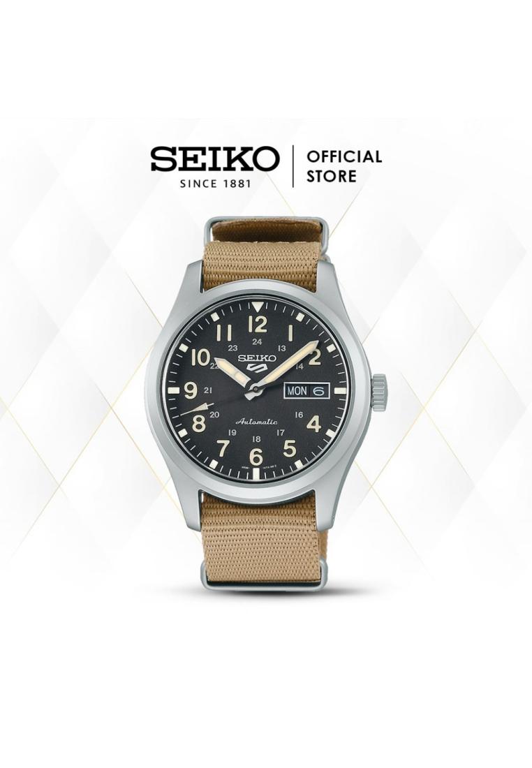 Seiko Jam Tangan Pria Seiko 5 Sports Field Military Style Black Nylon SRPG35K1 Automatic Original
