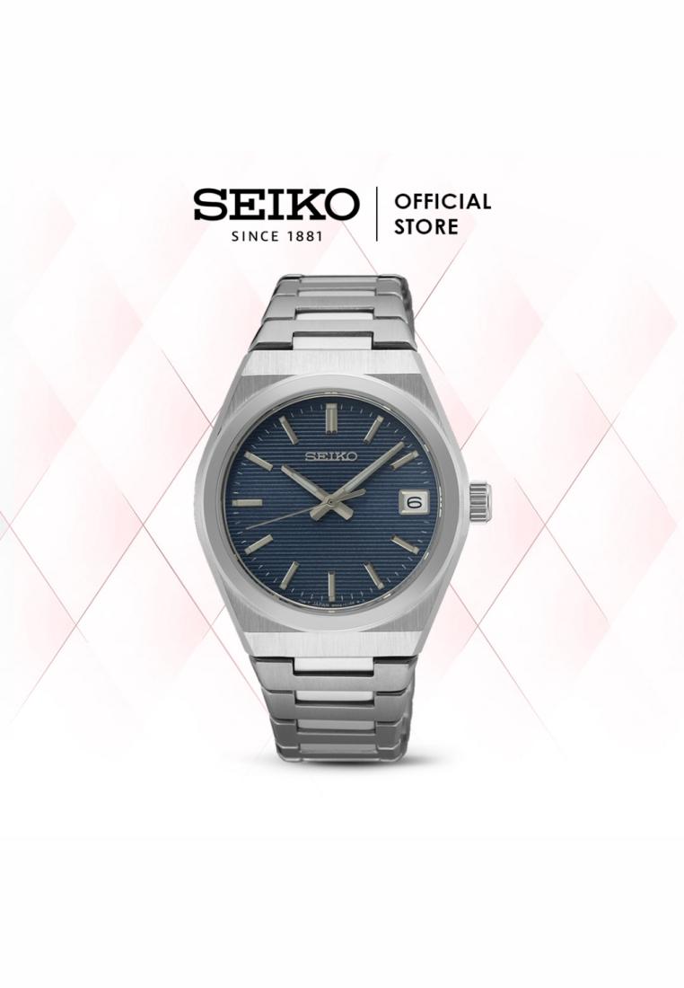 Seiko SUR575 Jam Tangan Wanita Quartz Classic Blue Dial Stainless Steel