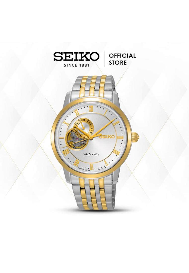 Seiko Jam Tangan Pria Seiko Presage Automatic Semi Skeleton White SSA272J1 SSA272 Original