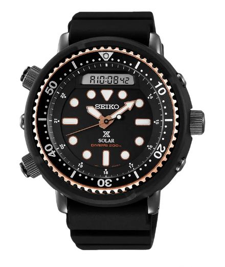 Seiko Jam Tangan Pria Seiko Prospex SNJ028 SNJ028P1 Diver Solar Arnie Digital Analog Dial Black Rubb