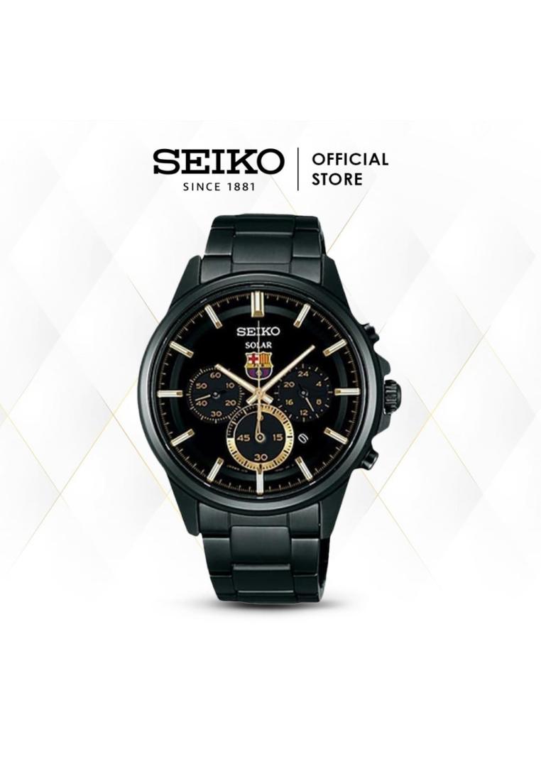 Seiko Jam Tangan Pria Seiko Spirit FCB Barcelona Solar Stainless Steel SBPY051 Original