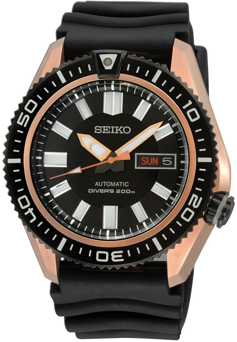 Seiko Jam Tangan Pria Seiko Automatic Stargate Diver Original Garansi Resmi Strap Rubber Black SKZ33