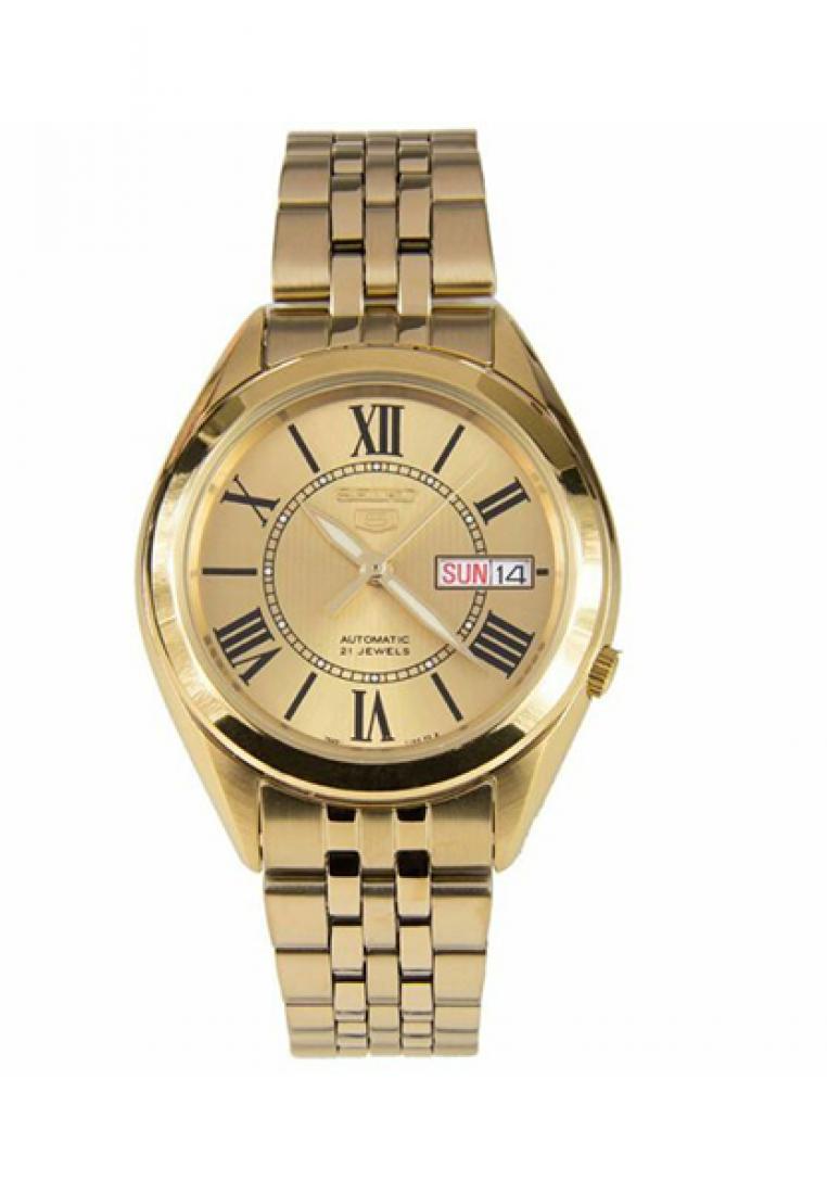Seiko Jam Tangan Unisex Seiko 5 Original Garansi Resmi Strap Stainless Steel Gold SNKL38K1 SNKL38 Go