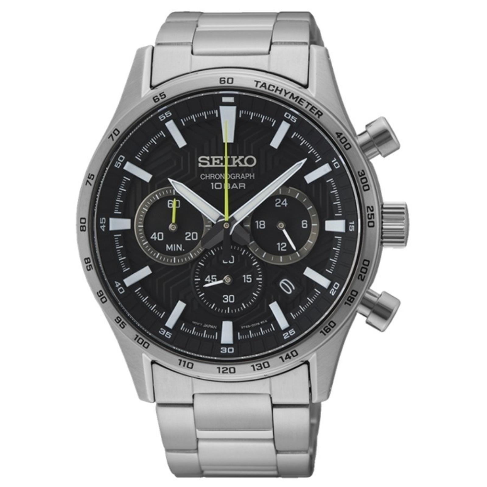 Seiko SSB413P1 Silver Dasar Hitam Cowok