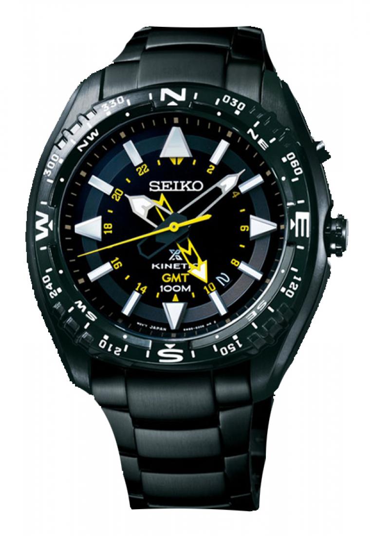 Seiko Jam Tangan Pria Seiko Original Garansi Resmi SUN047P1 Strap Stainless Steel Black Land Kinetic
