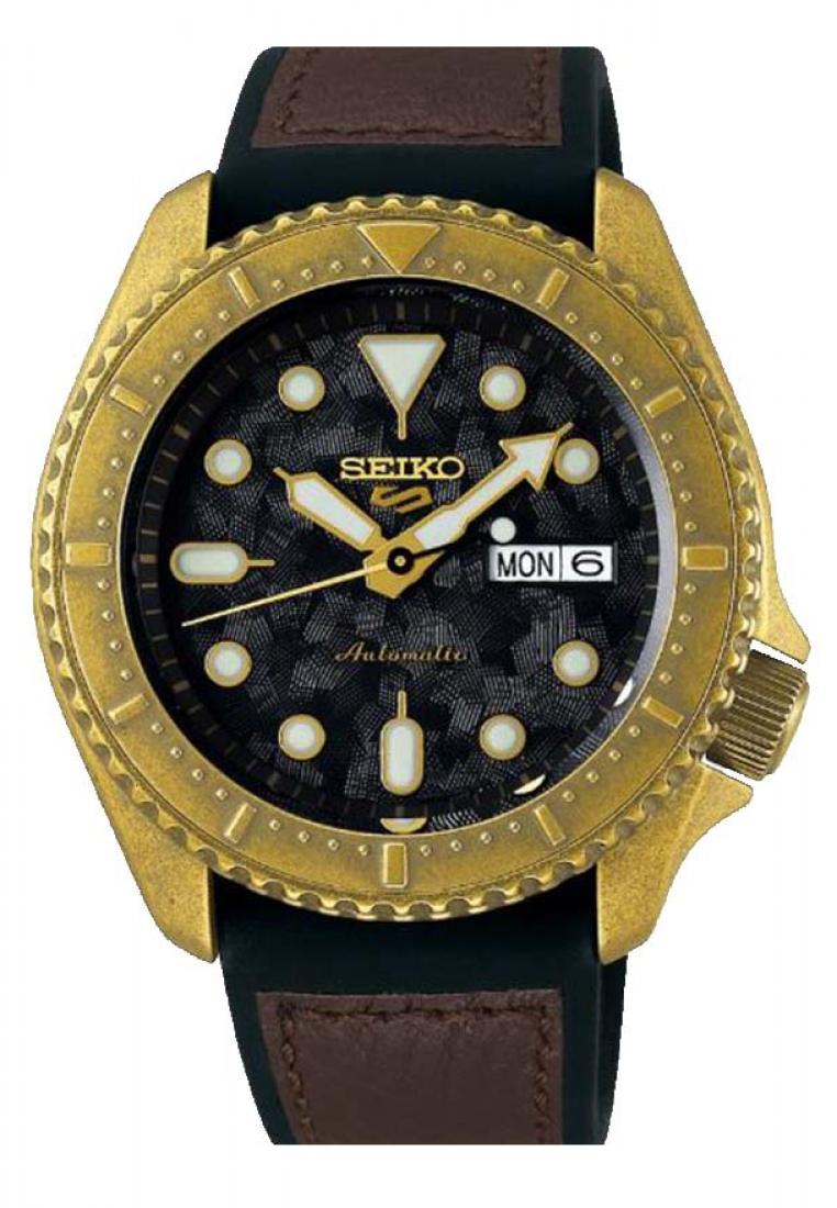 Seiko Jam Tangan Pria Seiko 5 Sports Original Garansi Resmi SRPE80 SRPE80K1 Strap Brown Polyurethane